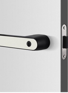 极简室内a门锁意式黑色卧室门锁灰色磁吸静音房门锁实木门锁具