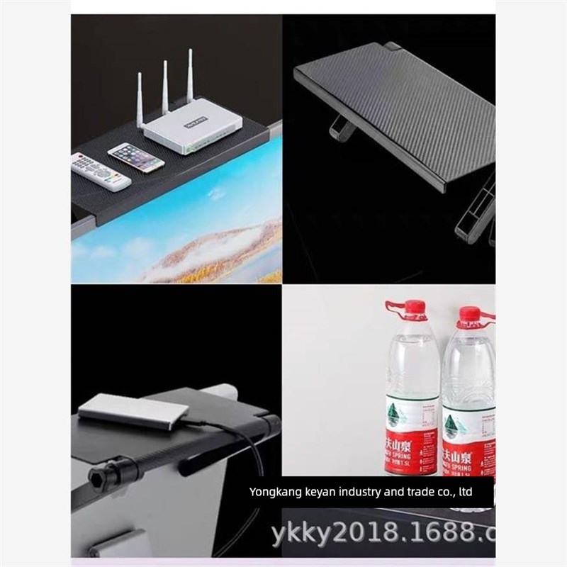 电视机顶盒储物架免打孔路由器遥控器盒储物架显示器上支架电脑