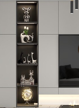 酒柜摆件组合红酒架现代轻奢客y厅餐边电视柜玻璃展示架家居装饰