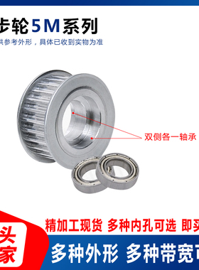 同步轮5Md20齿可选槽11/16/21/27涨紧轮惰轮带轴承同步带轮导向轮