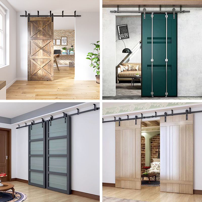 天花板谷仓门吊轨室内推拉移门木门吊轮门吊顶款全套轨道五金配件