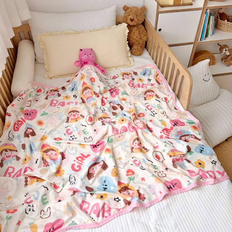 幼儿园夏被学生午睡盖毯儿童冰丝针织棉夏凉被毯子宝宝空调薄被子