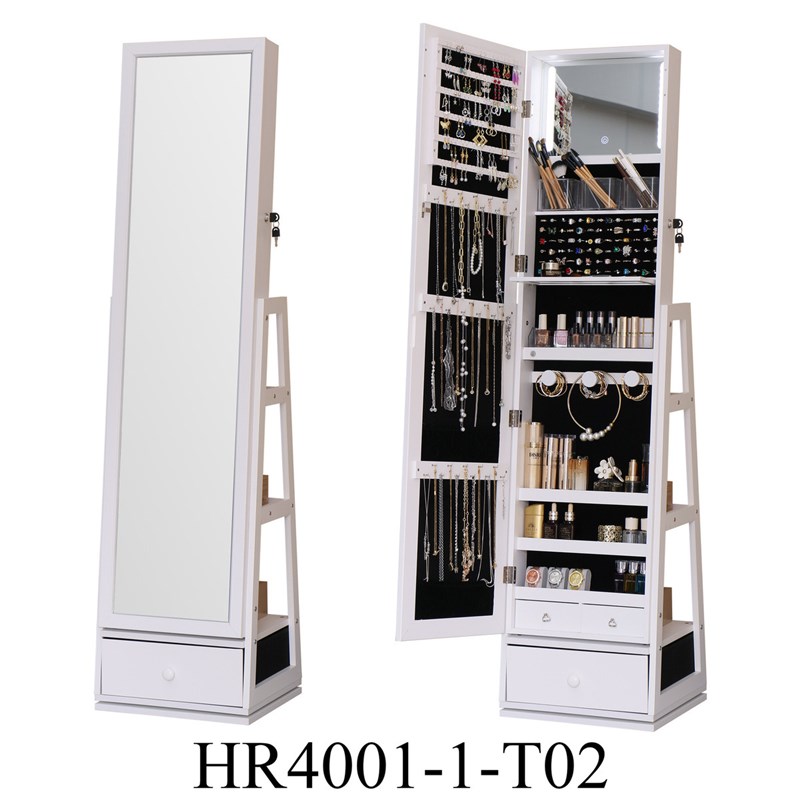 落地穿衣镜家用立式大容量首饰柜可置物收纳一体镜子收.纳全身镜