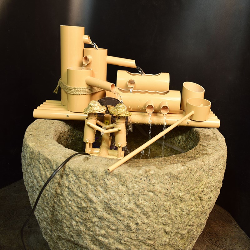 小人推拉 PVC流水摆件养鱼缸水循环水缸圆缸过滤器装饰造景流水器