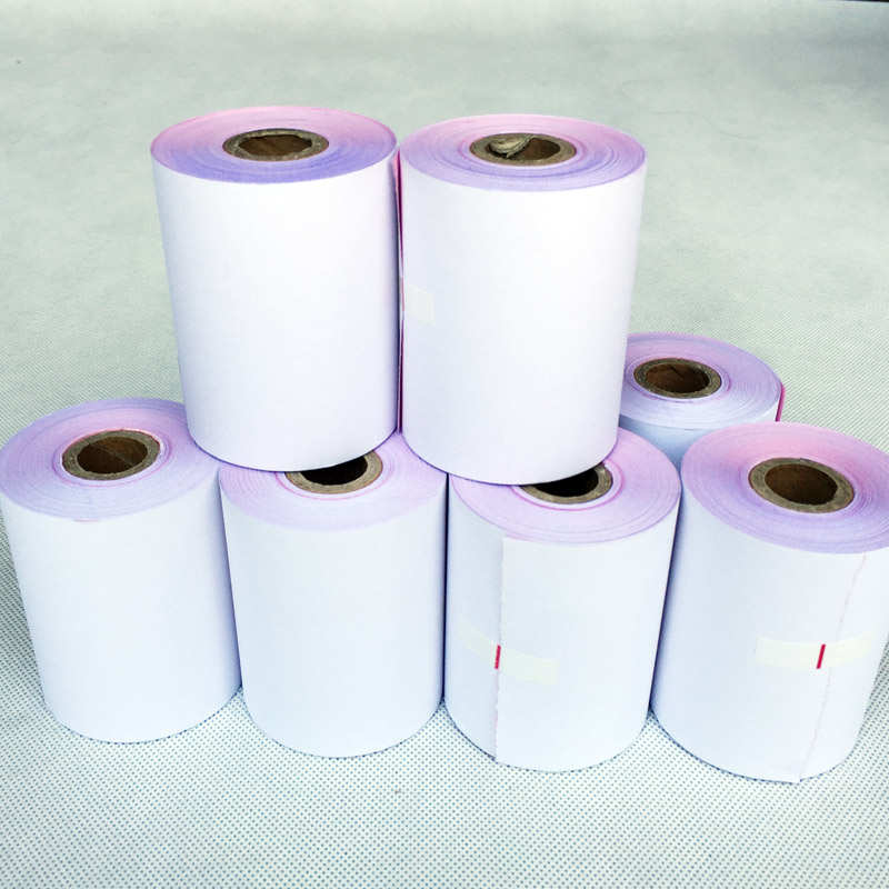 75 60双层收银纸 单联 两联 三联 无碳复写76针式小票据打印纸