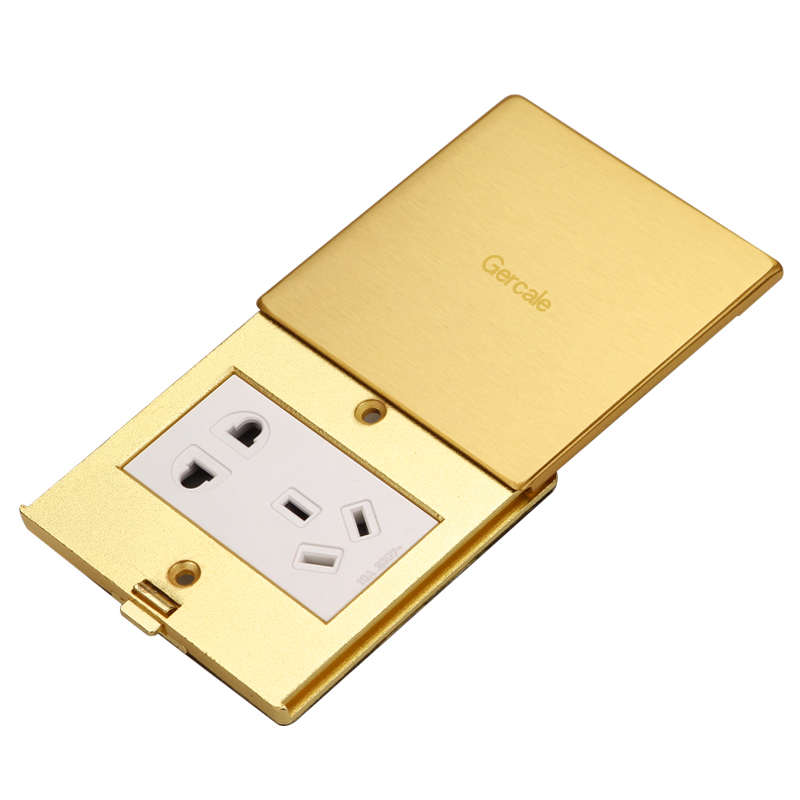 86型地插座全铜防水地插平v推式地插座滑盖地面插座五孔地插地板