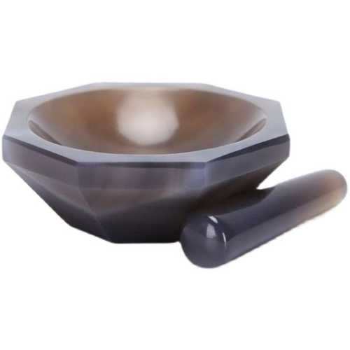 A级天然玛瑙研钵棒实验室研磨乳钵耐磨内径60mm80mm100mm一级包