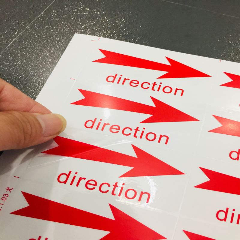 透明红色箭头不干胶标签方向指示标方位标direction标 150个/30元