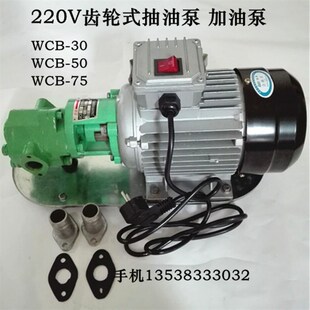 WCB齿轮油泵大流量电动柴油抽油泵自吸式高粘度机油液压油泵 220V
