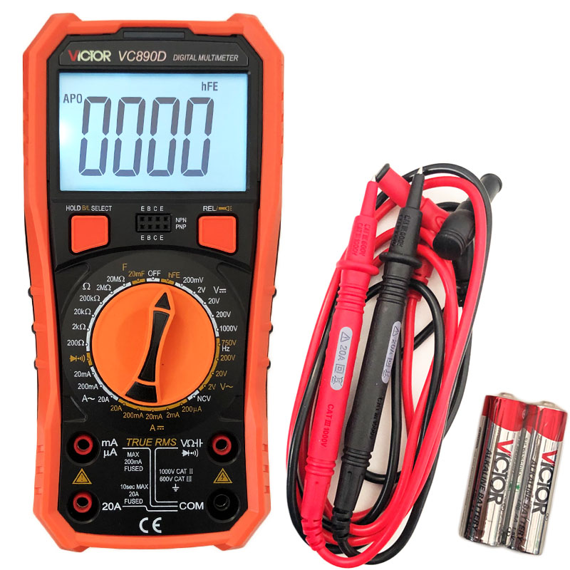 胜利仪器VC890D\VC890C+数字万用表高精度万能表电容表防烧背光灯