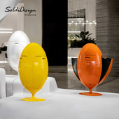 意大利Soldi Design创意旋转恐龙蛋带盖垃圾桶家用大号垃圾分类桶