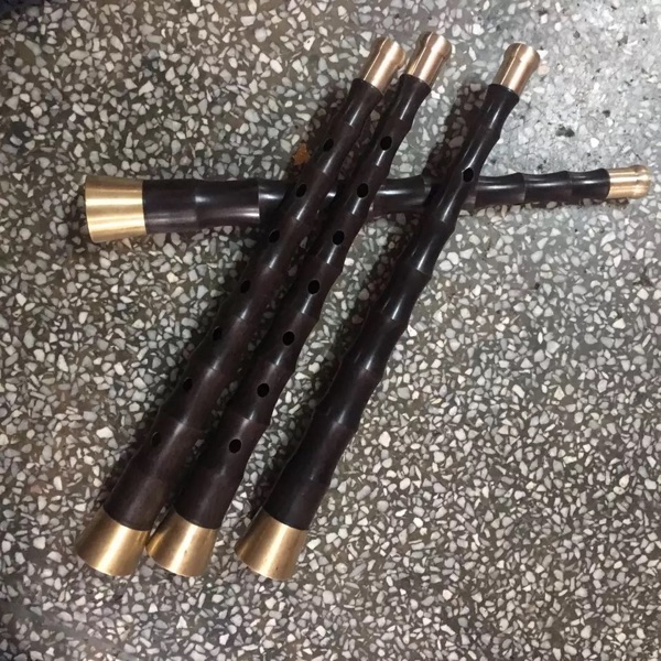 民间黑酸枝木唢呐杆套不定调唢呐杆原木包铜笛子a c d降b调唢呐杆