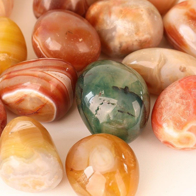 大颗粒雨花石鹅卵石天然玛瑙鱼缸花盆石子盆栽水族乌龟彩色小石头