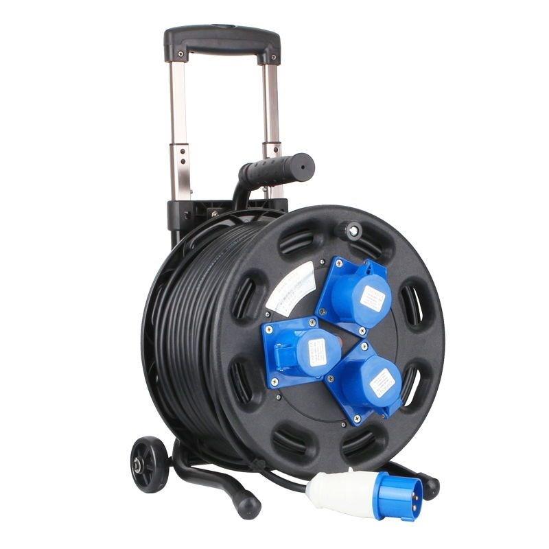 厂家移动工地电缆盘绕线220V两相三相四线电缆卷线盘带线