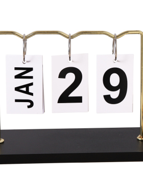 轻奢铁艺翻页日历台历摆件家居饰品客厅玄关办公室桌面好物装饰品