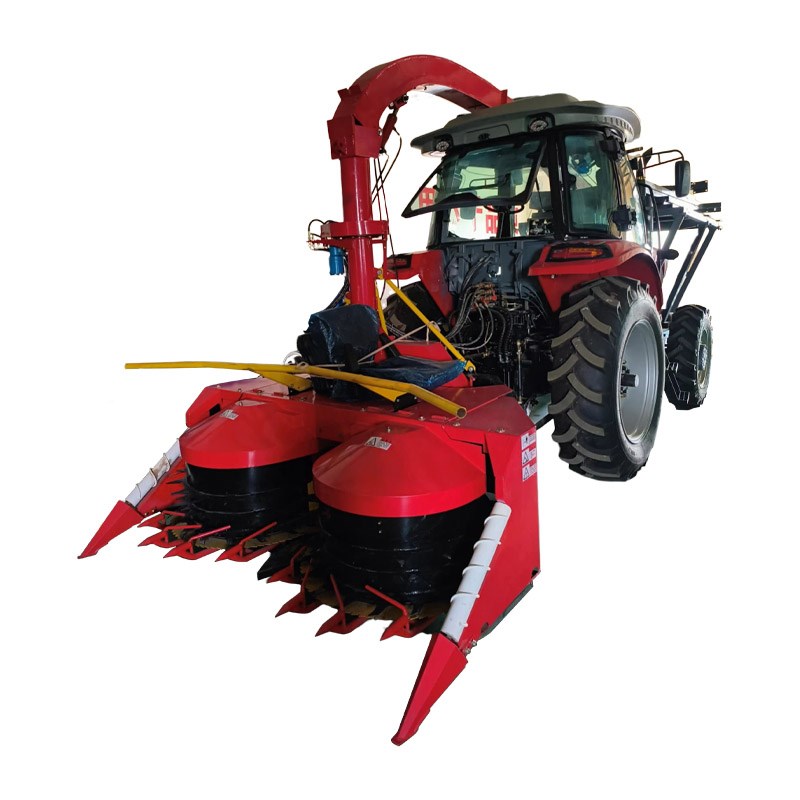 大型拖拉机加装背负式圆盘割台青储E机玉米秸秆牧草小麦收获收割