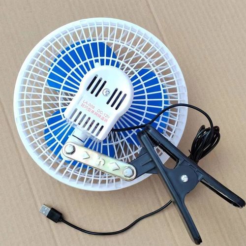 车载8寸风扇USB插口双头12v24v220v通用电动车大货车小车家用大风
