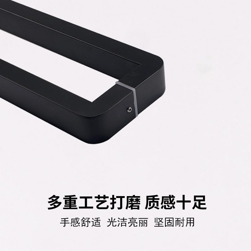 新款圆角方管加厚不锈钢玻璃门拉手黑色木门烤漆拉丝大门把手