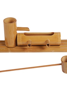 竹子流水器石槽鱼缸鱼盆过滤器水景喷泉风轮水车玄关摆件加湿增氧