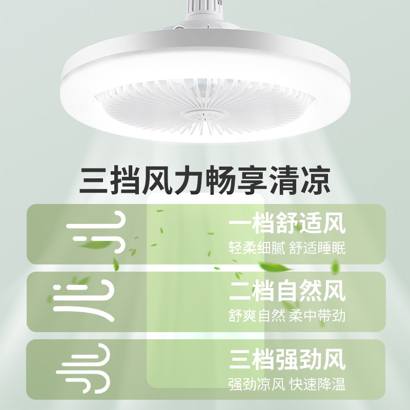 风扇灯餐厅带电扇一体e27螺口厨房led小型吊扇灯泡节能家用卧室灯