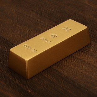 仿真金条金砖实心黄铜鎏金大金条工艺品摆件仿金沙金金块厂家