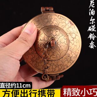 新款尼泊尔进口纯铜套藏式民族纯手工刻花款藏式密宗用品撞碰铃套