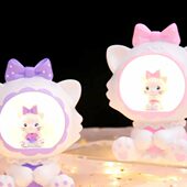 新款 饰礼品 萌宠米丽猫可存不可取搪胶钱罐小夜灯女生卧室氛围装