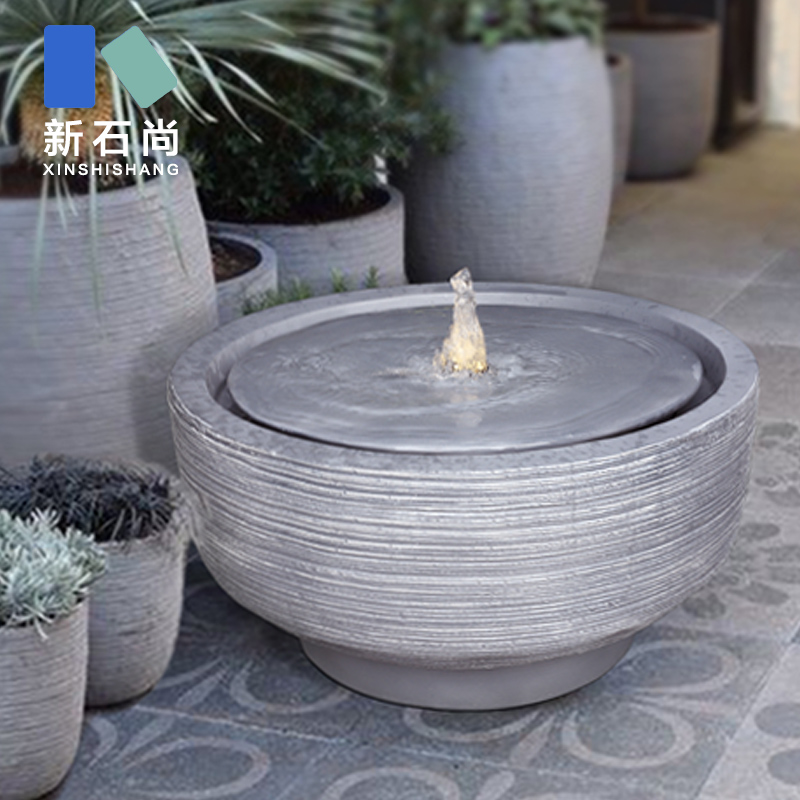 创意喷泉庭院水景小品简约x现代田园假山流水水鉢摆件聚宝盆