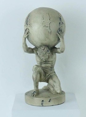 举球人物摆件泰坦雕塑树脂工艺品家居创意办公室客厅桌面装饰品