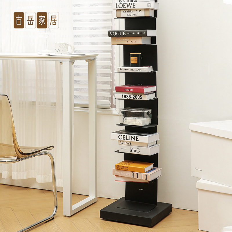 隐形书架金属置物架落地多层收纳创意转角靠墙铁艺环保客厅书房架