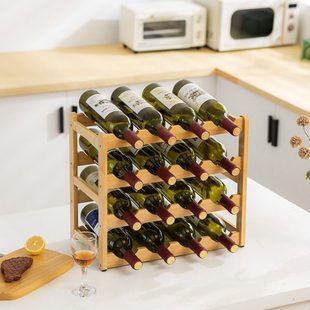 红酒架家用小型桌面放红酒瓶的架子简易小酒格葡萄酒架摆件展示架