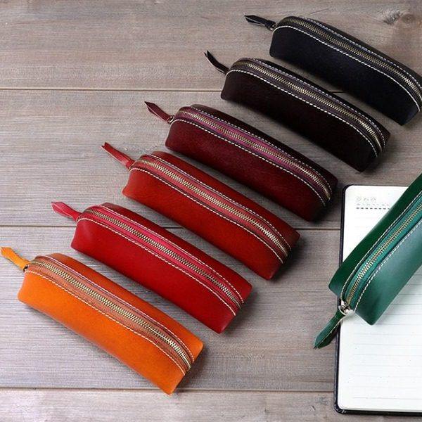 纯牛皮拉链钢笔袋 简约时尚眼镜盒铅笔收纳盒真皮笔袋耐脏笔刷袋,文具电教/文化用品/商务用品,笔袋,淘宝优惠券,粉丝福利购,淘宝优惠卷