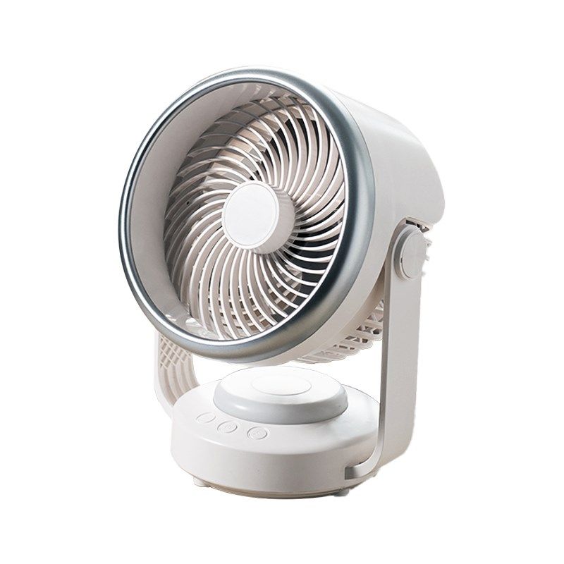摇头充电风扇空气循环扇家用办公室桌面静音节能台式电风扇6寸