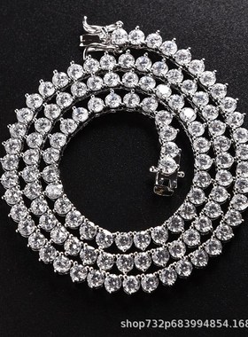 Lazada爆款嘻哈 单品三爪网球单排链 Tennis chain