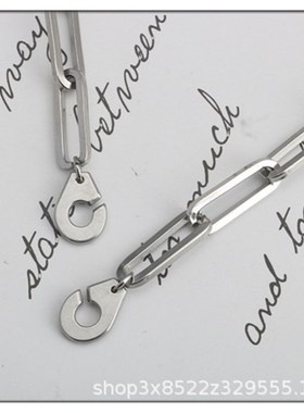 欧美个性简约手铐扣钛钢嘻哈街头毛衣链条锁骨链潮流嘻哈男女项链