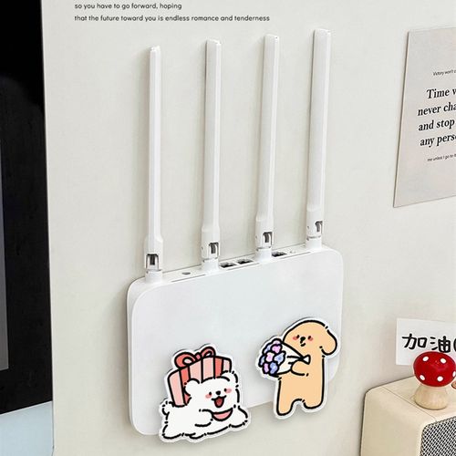 爱心小狗路由器放置架支架wifi盒子收纳盒免打孔墙上机顶盒置物架