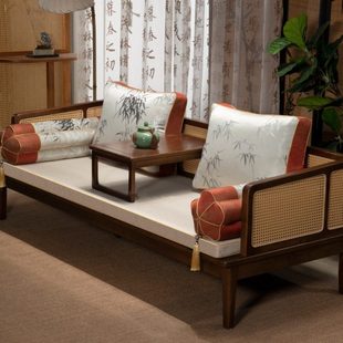 高端罗汉床坐垫新中式沙发垫贵妃榻垫子防滑红木座垫套罩支持定制