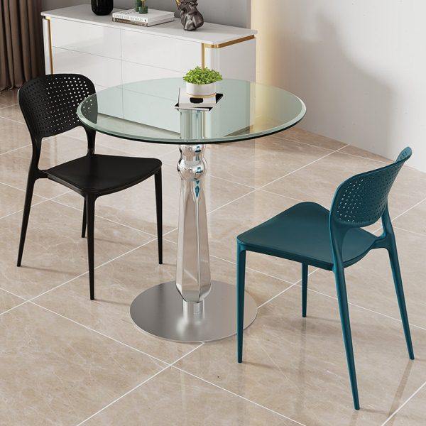 钢化玻璃餐桌玻璃圆桌洽谈桌椅组合会客桌饭桌家用小圆桌子玻璃桌,住宅家具,玻璃餐桌,淘宝优惠券,粉丝福利购,淘宝优惠卷