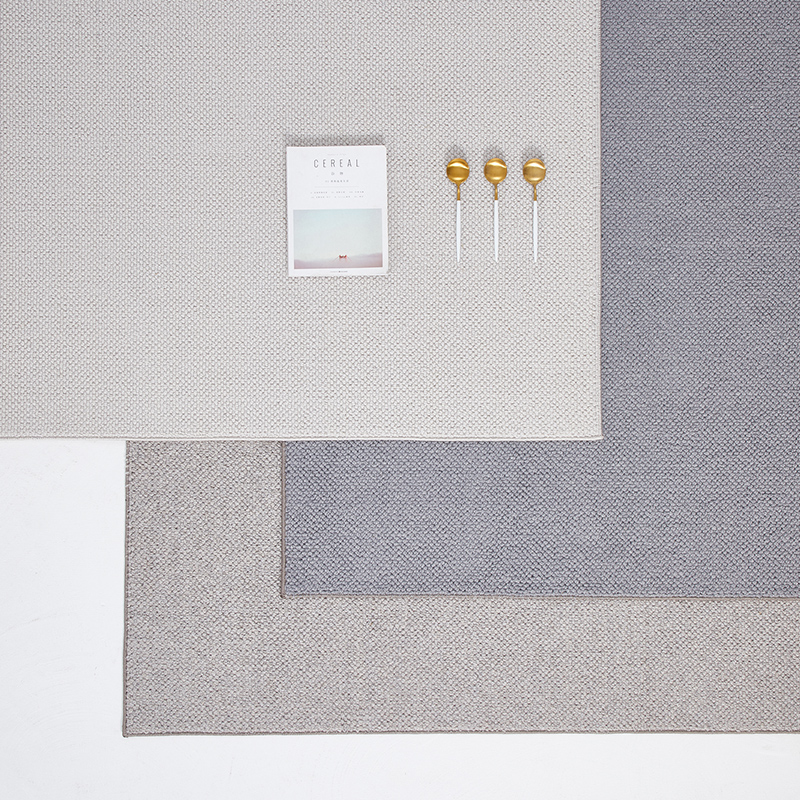 新西兰进口纯色羊毛日p式客厅高级素色地毯现代简约极简地垫定制