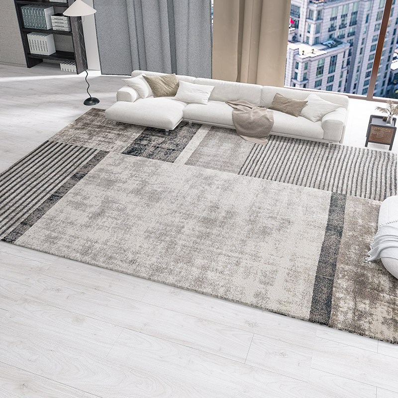 地毯客厅意式极简升级无胶奶油风茶几毯卧室房间S窗前毯高级可裁