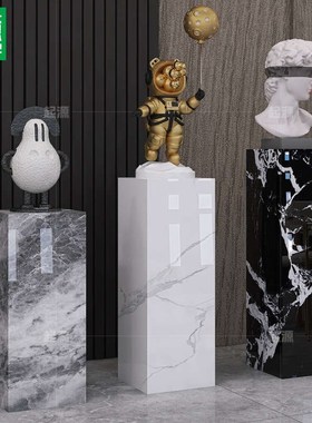 现代落地大理石摆台雕塑底座样板房G酒店展厅走廊过道展示台摆件