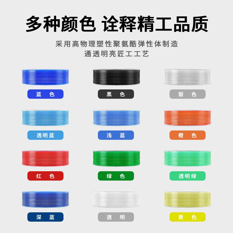 PU耐压气管软管气动空压机外径8*内径5mm透明气线风管