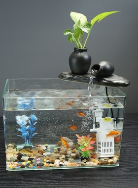 玻璃鱼缸流水招财摆件开业礼品桌面办公室客厅室内装饰品转运1