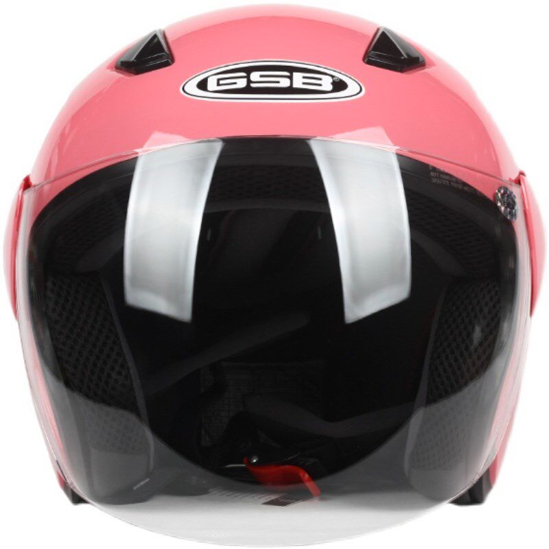 GSB头盔女士安全帽男四季通用半盔电动车冬季保暖防雾半覆式