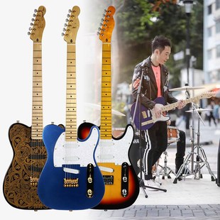 beyond新手入门初学者定制款 8602黄贯中金属摇滚金花电吉他 010