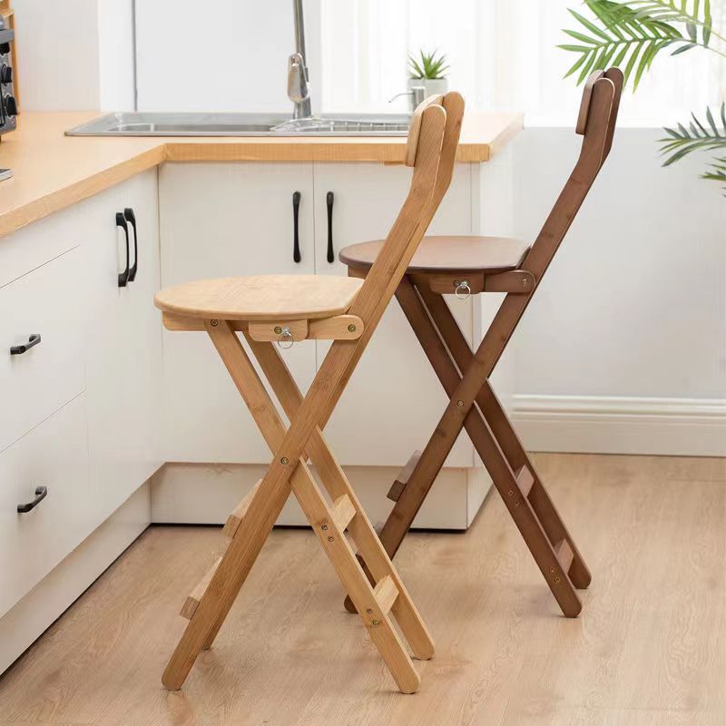 可折叠吧台椅高脚凳家用收银柜台酒吧饭厅椅子客厅靠背实木现代简