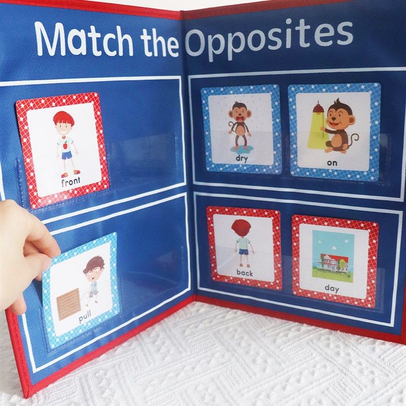 早教认知展示板英语识字卡片字母手提折叠收纳儿童启蒙教具幼儿园