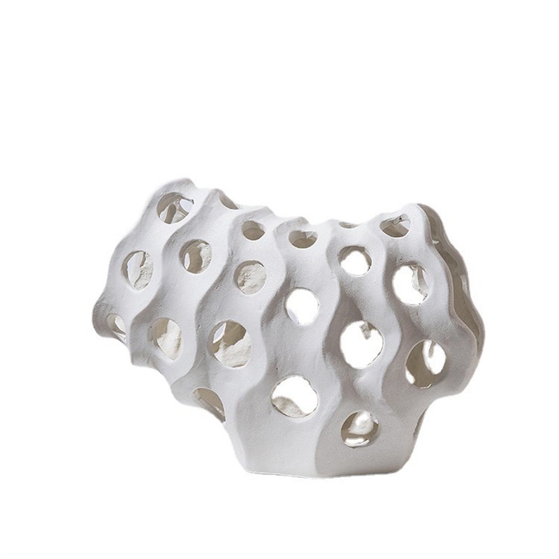 现代简约珊瑚几何摆件酒店前台售楼部书柜客厅样板房树脂软