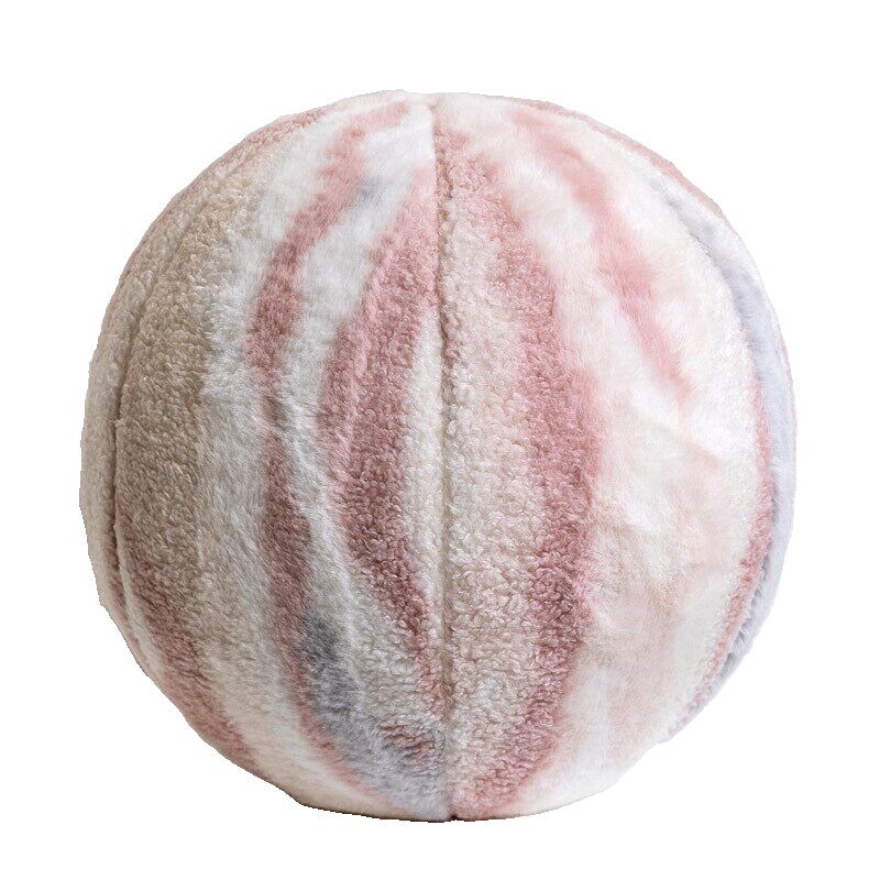 欧式月亮绒轻奢圆球形抱枕现代简约民宿沙发装饰样板房圆枕含枕芯