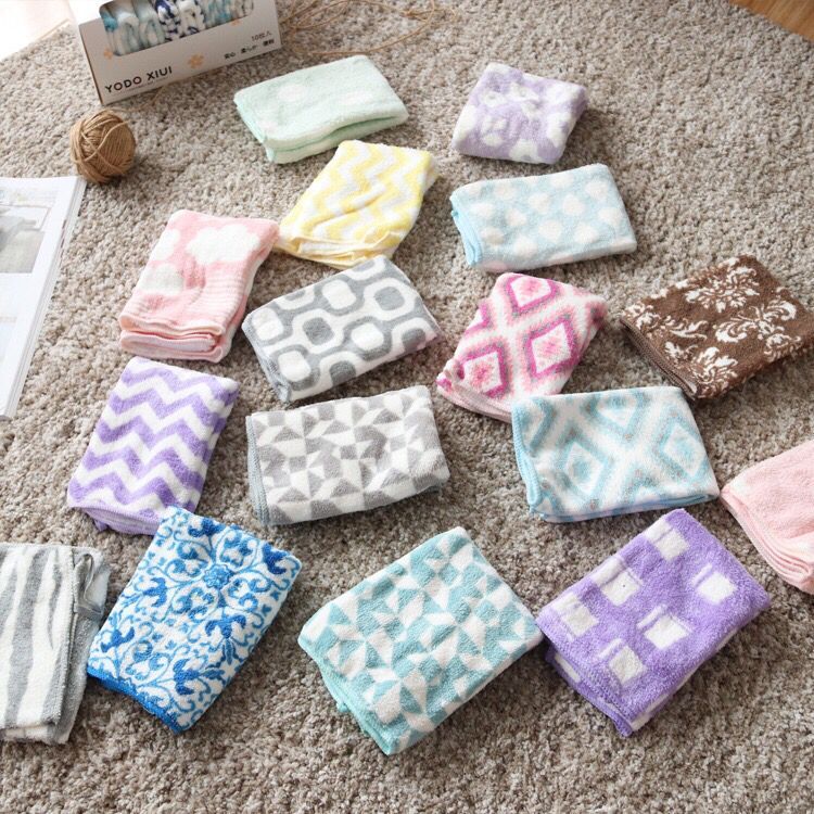 10条装方巾日系超强吸水儿童洗脸毛巾面巾擦手巾正方形柔软小毛巾